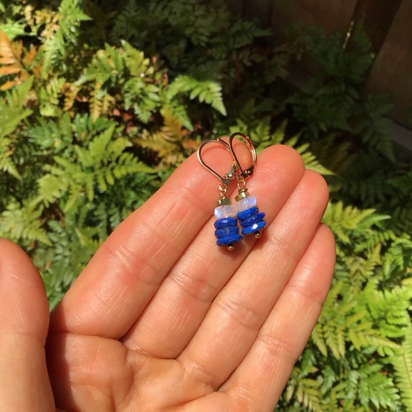 Lapis Moonstone Sundance Charm Earrings - Picture 4 of 9